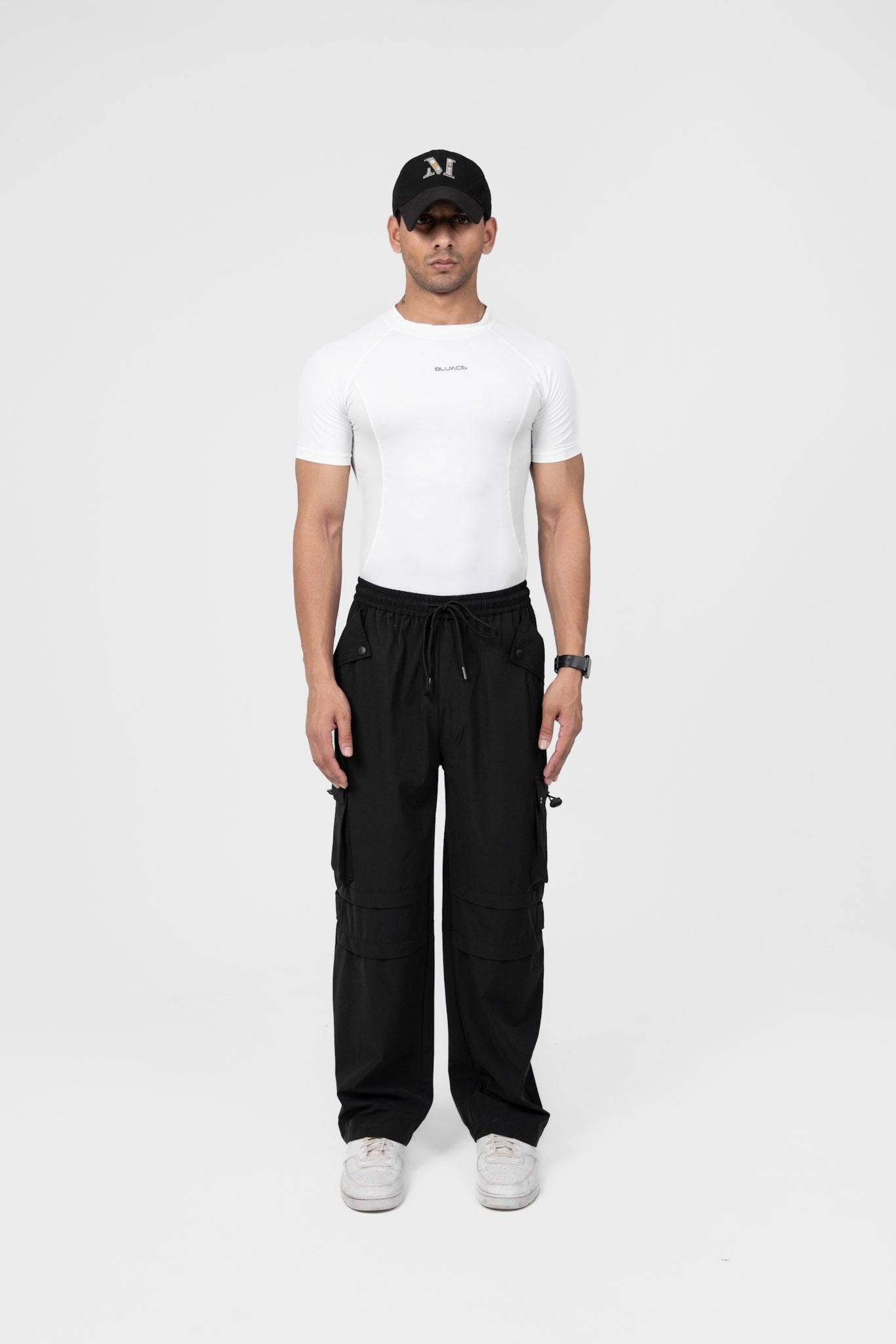 Black Hybrid Cargo Pants - Bluace.in