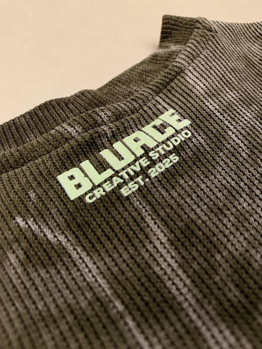 Ribbed Vintage Oversized T-shirt - Vintage Olive