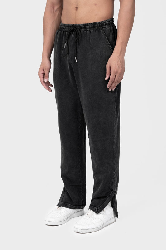 Black Drifted Split Hem Joggers - Bluace.in
