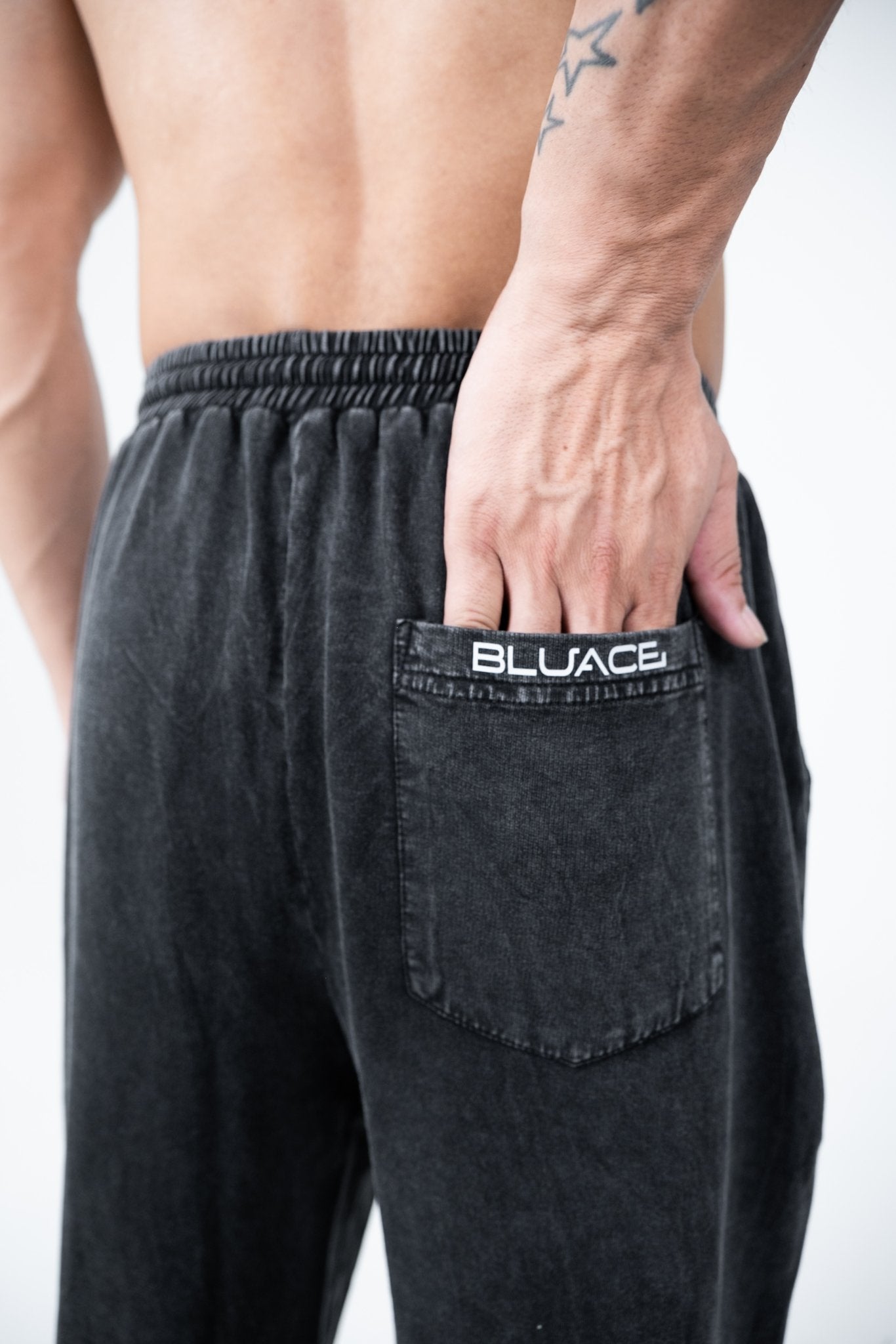 Black Drifted Split Hem Joggers - Bluace.in