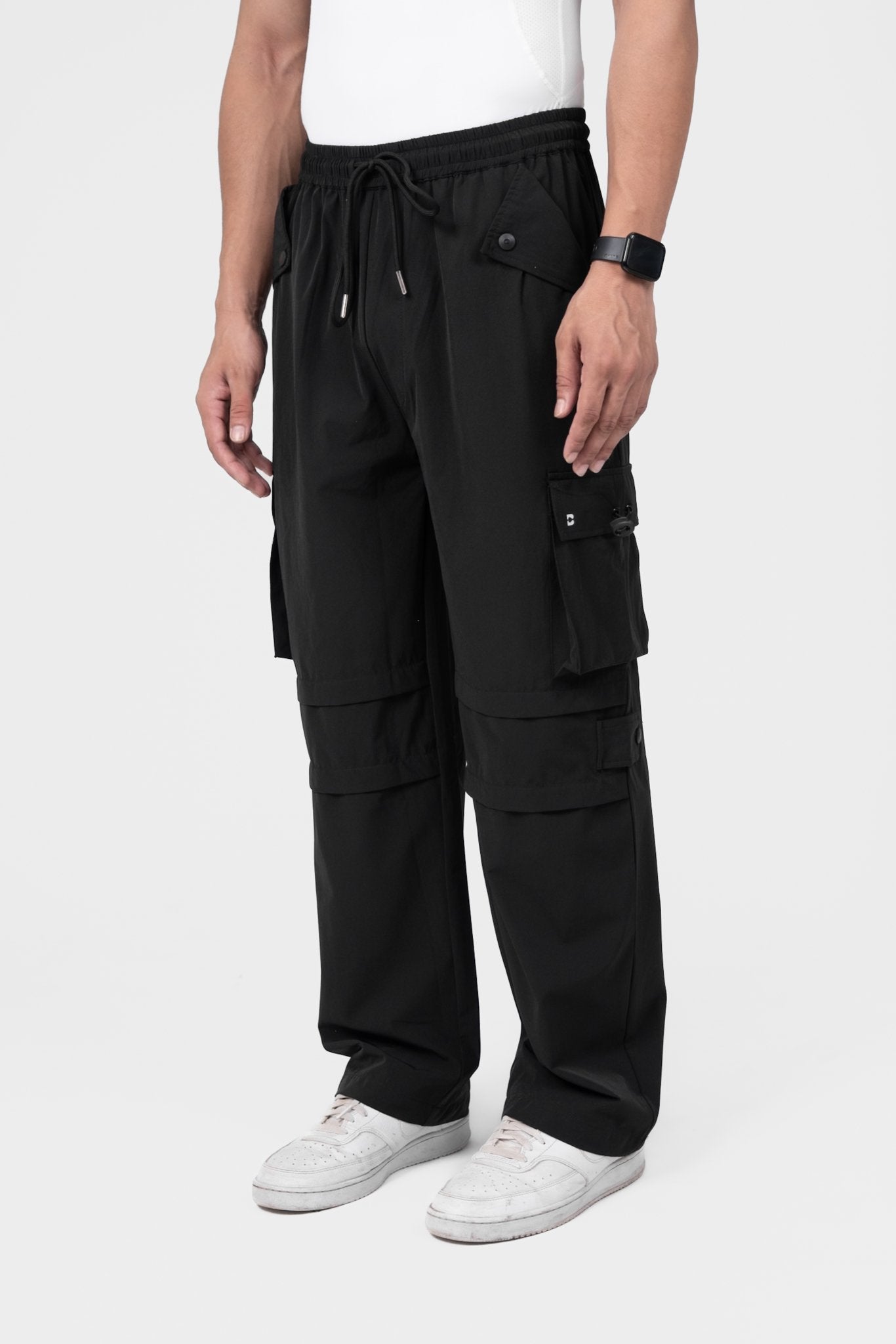 Black Hybrid Cargo Pants - Bluace.in