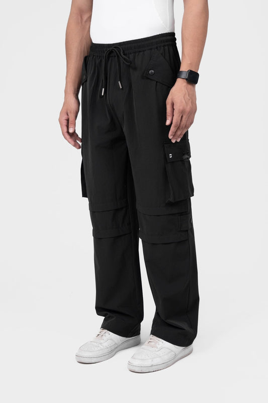 Black Hybrid Cargo Pants - Bluace.in