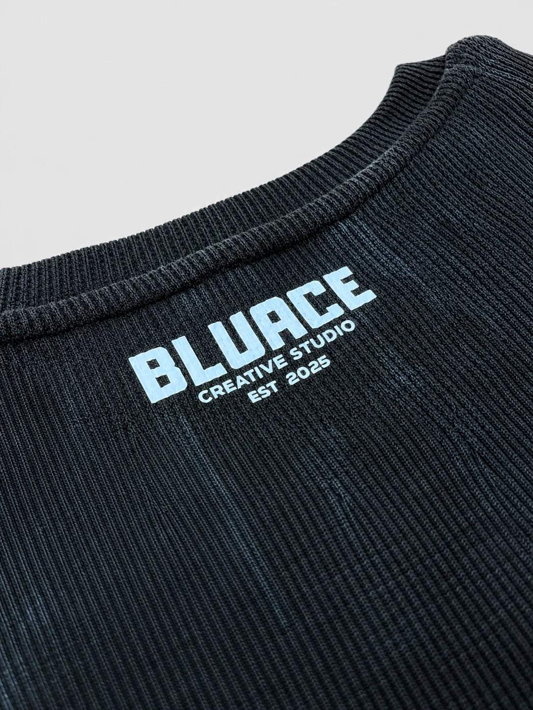 Ribbed Vintage Oversized T-shirt - Acid Black