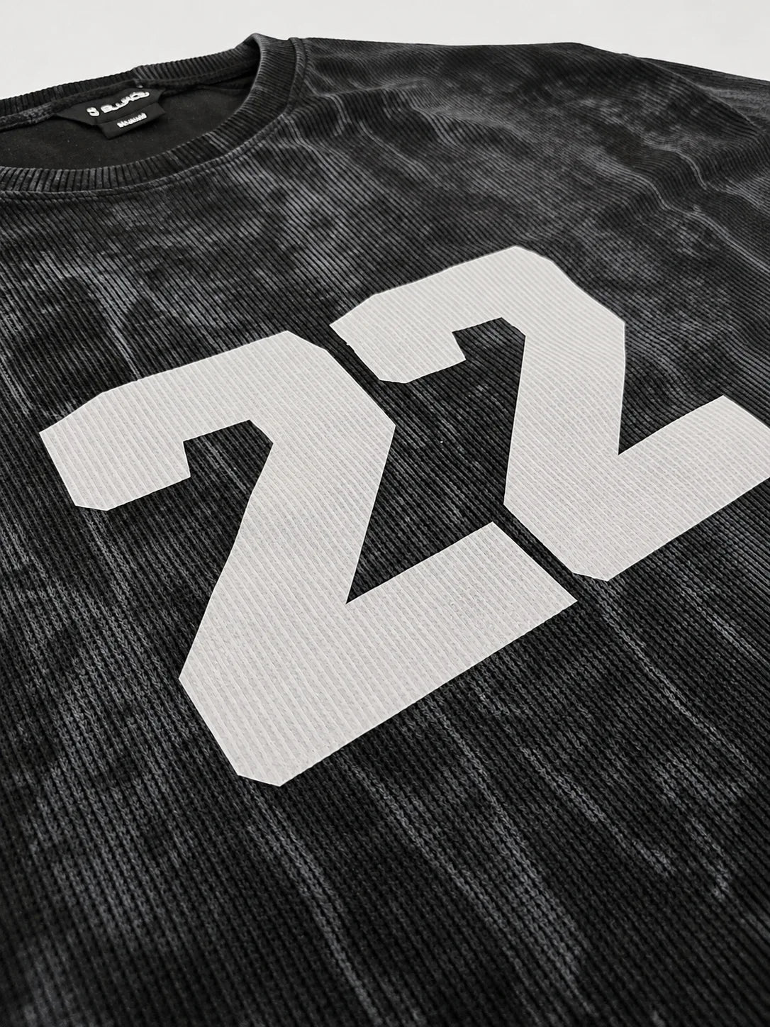 Ribbed Vintage Oversized T-shirt - Acid Black