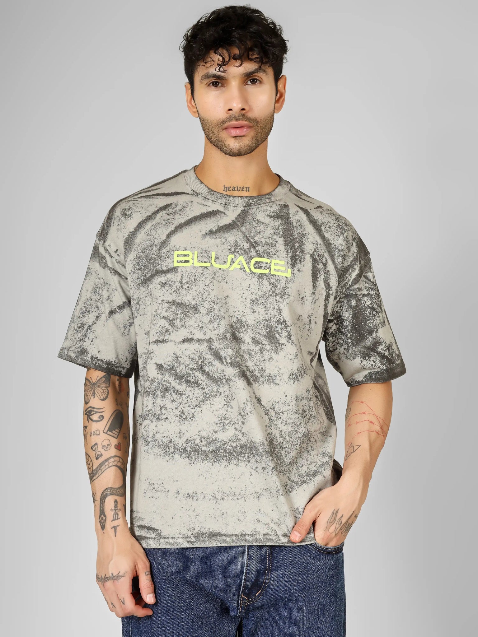 BURNT ASH Oversized T-Shirt - Bluace.in