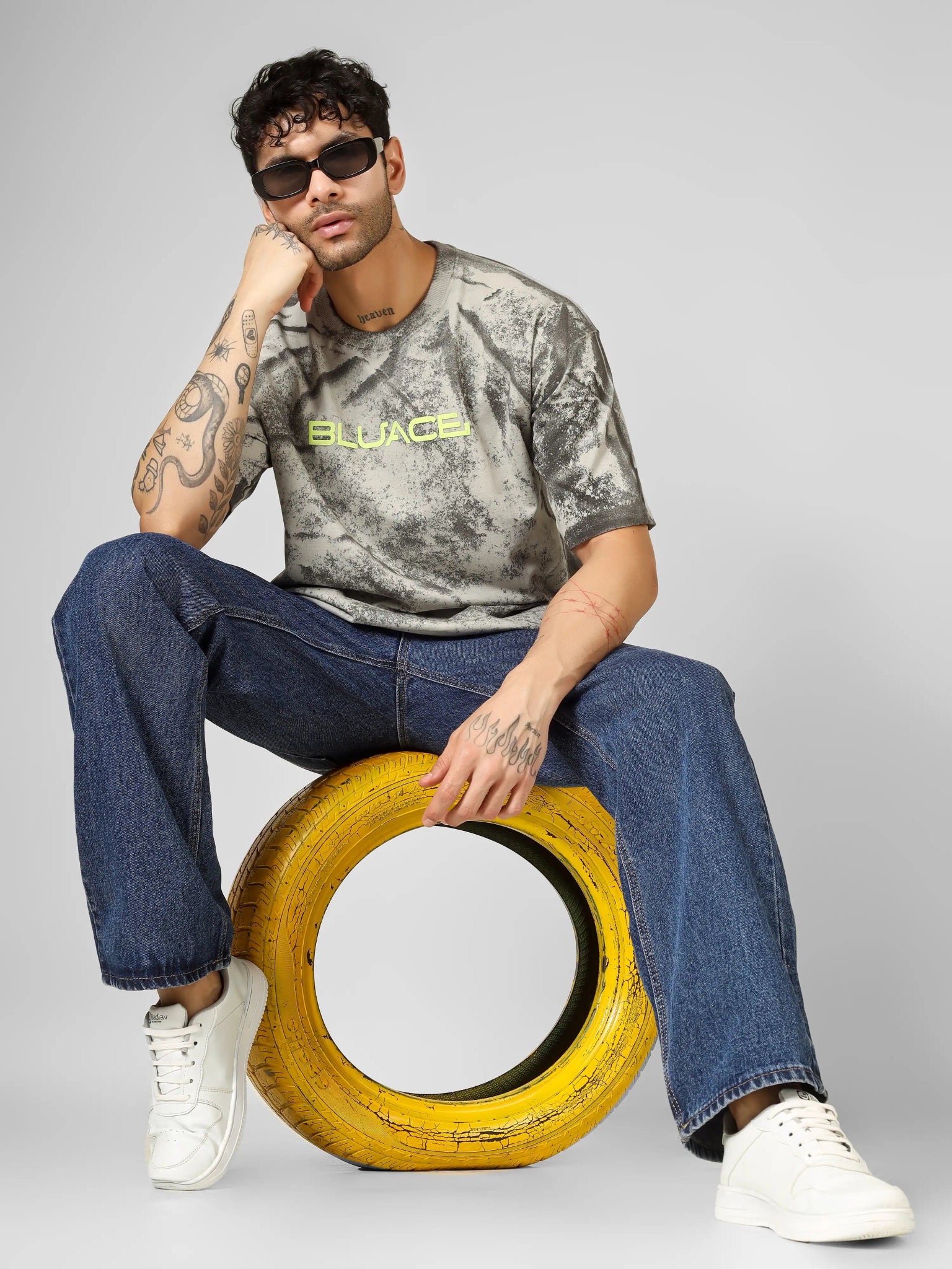 BURNT ASH Oversized T-Shirt - Bluace.in