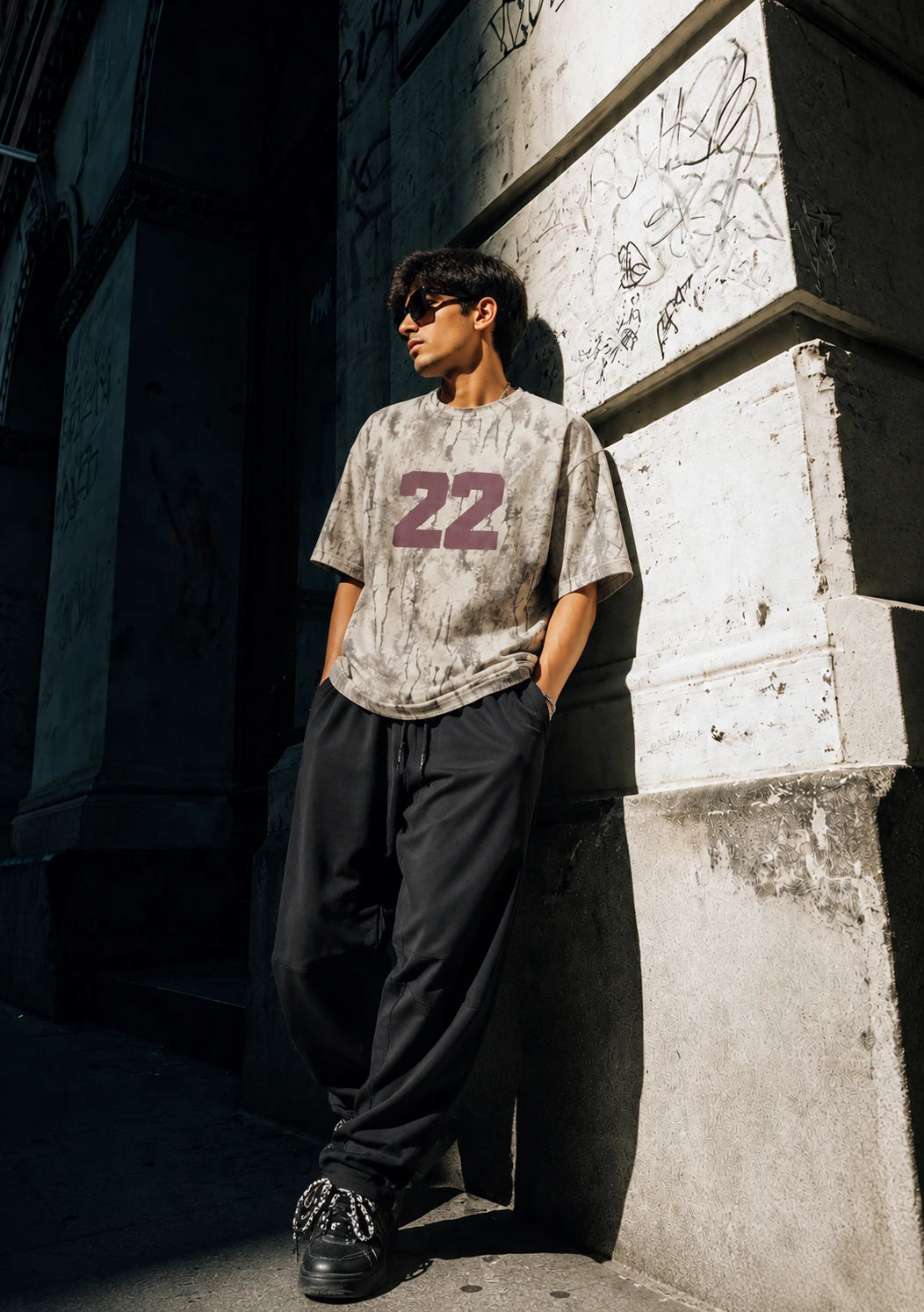 Ribbed Vintage Oversized T-shirt - Sand