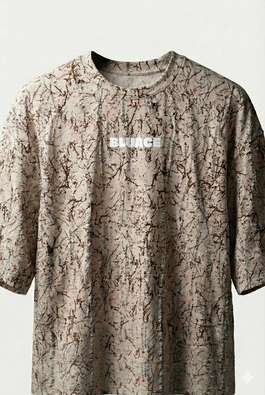 Distressed Texture Oversized Tee
