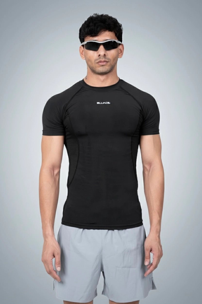 THE HYPERSKIN Compression Tee - Black - Bluace.in