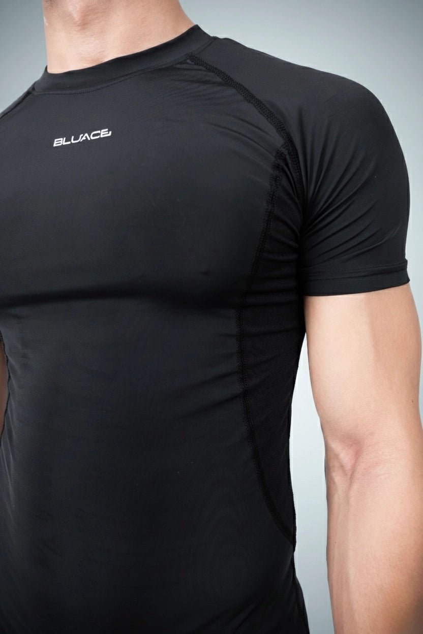 THE HYPERSKIN Compression Tee - Black - Bluace.in